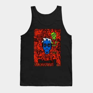 Explore NFT Character - MaleMask DoodleGlyph with Pixel Eyes on TeePublic Tank Top